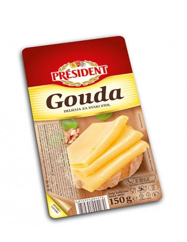 President Gouda, narezana, 150 g