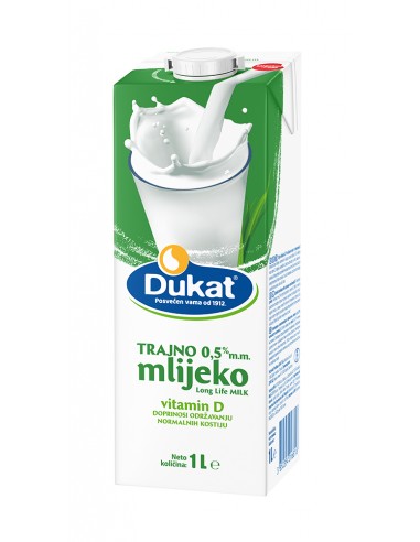Dukat trajno mlijeko, 0,5 % m.m., 1 l